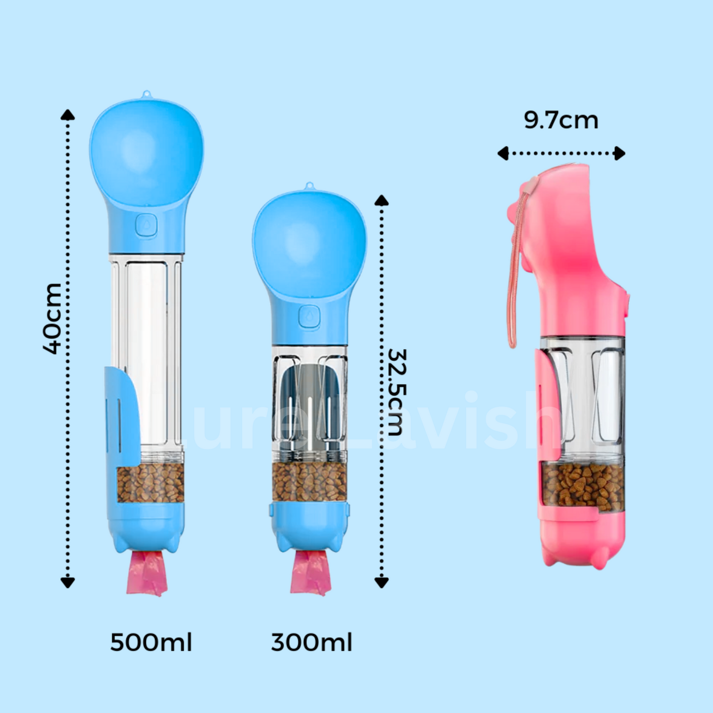 4 in 1 Portable Pet Water bottle