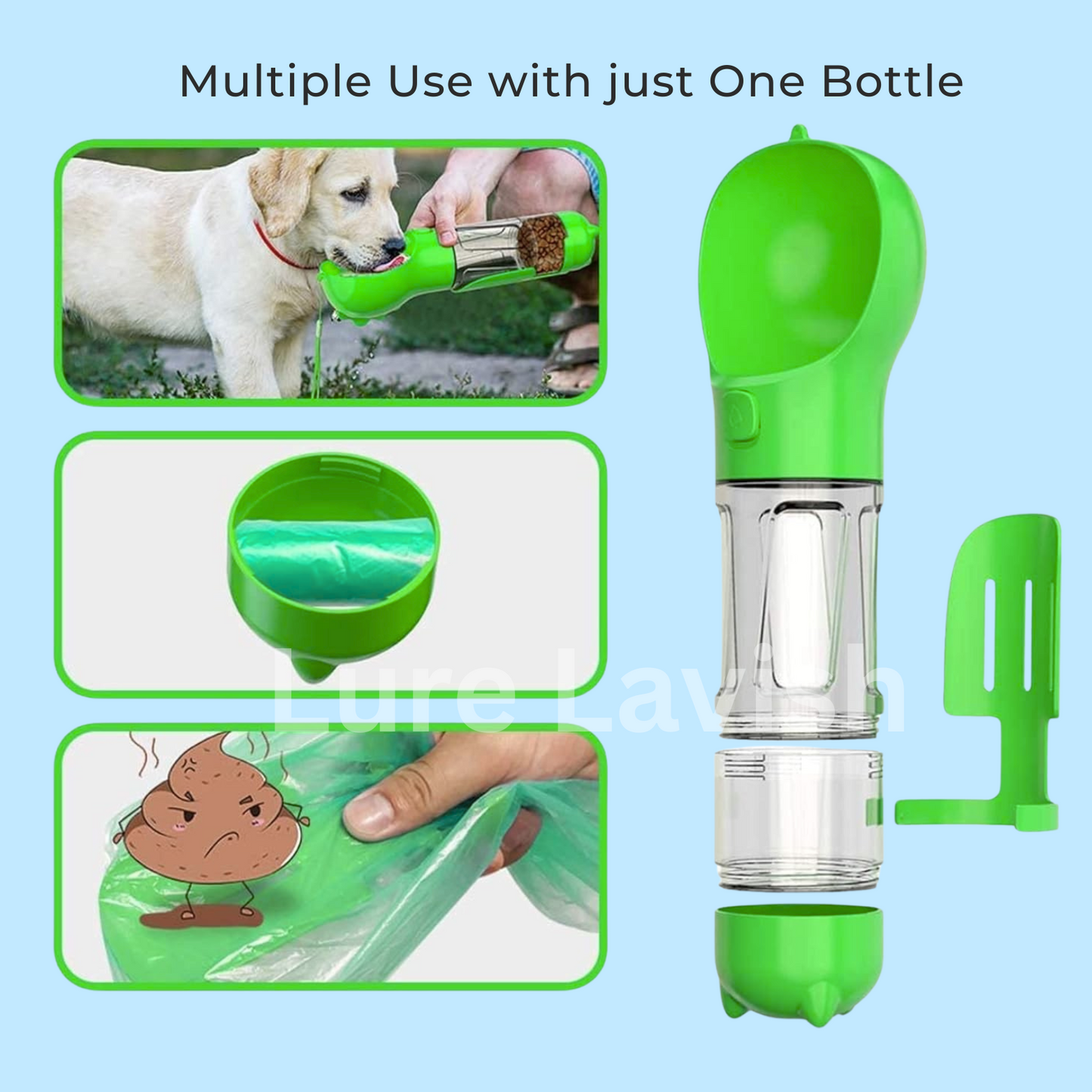 4 in 1 Portable Pet Water bottle