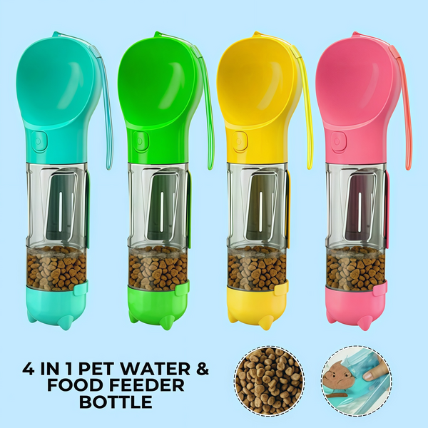 4 in 1 Portable Pet Water bottle